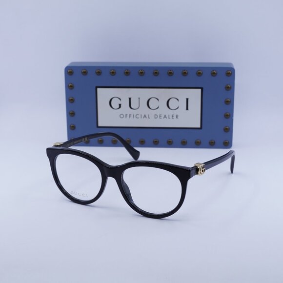 Gucci GG1074O 004 Cat Eye Eyeglasses – Shiny Black 53mm - Picture 1 of 10